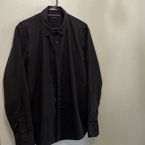 Men’s Black button down, long sleeve shirt. Size Large